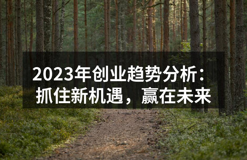 2023年创业趋势分析：抓住新机遇，赢在未来